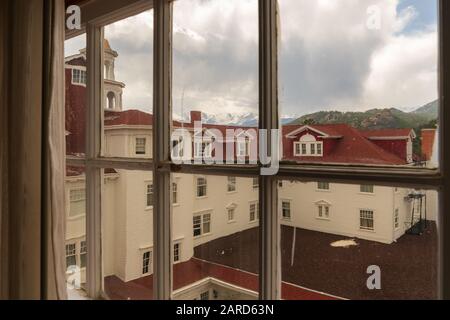 The Stanley Hotel that inspired The Shining, Estes Park, Colorado Stock Photo