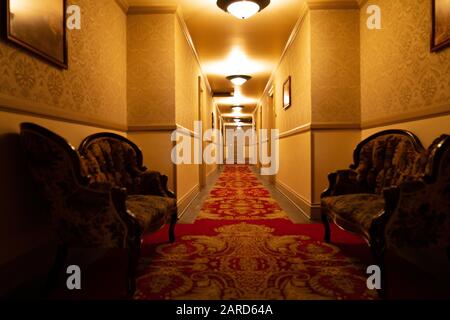 The Stanley Hotel that inspired The Shining, Estes Park, Colorado Stock Photo