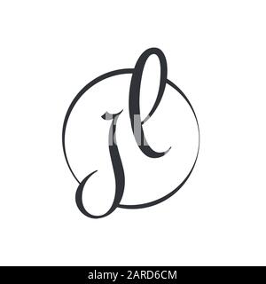 letter JL Logo Design Vector Template. Initial Linked Letter Design JL Vector Illustration Stock Vector