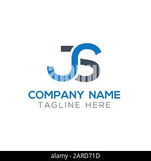 letter JS Logo Design Vector Template. Initial Linked Letter Design JS Vector Illustration Stock Vector