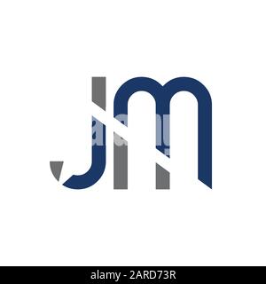 letter JM Logo Design Vector Template. Initial Linked Letter Design JM Vector Illustration Stock Vector