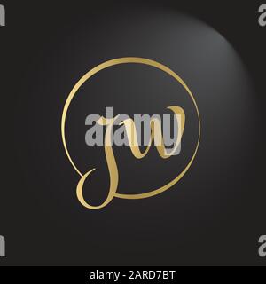 letter JW Logo Design Vector Template. Initial Linked Letter Design JW Vector Illustration Stock Vector