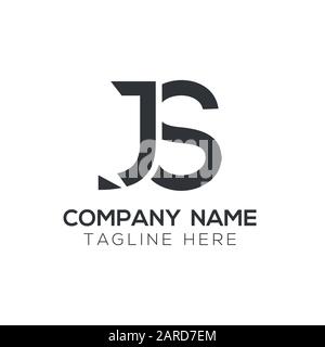 letter JS Logo Design Vector Template. Initial Linked Letter Design JS Vector Illustration Stock Vector