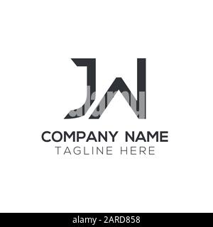 letter JW Logo Design Vector Template. Initial Linked Letter Design JW Vector Illustration Stock Vector