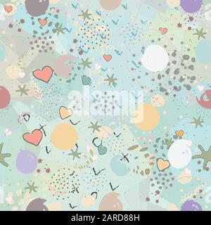Seamless Cute Pattern with colorful air Balloons. Scandinavian Style. Vector Illustration. Stock Vector