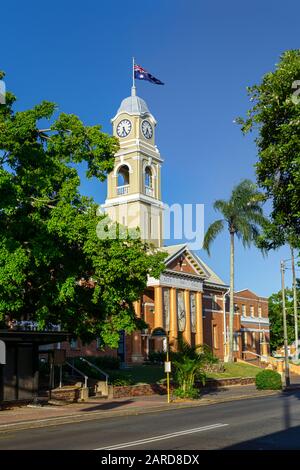 Maryborough Town Hall and Clock Tower, Maryborough Queensland Stock Photo