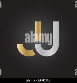 letter JU Logo Design Vector Template. Initial Linked Letter Design JU Vector Illustration Stock Vector