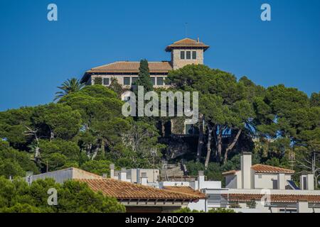 Villa March, also palace Sa Torre Cega in Cala Rajada, Capdepera, Mallorca, Balearic Islands, Spain, Europe Stock Photo
