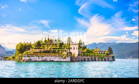 Isola Bella island in Maggiore lake, Borromean Islands, Stresa Piedmont Italy, Europe. Stock Photo