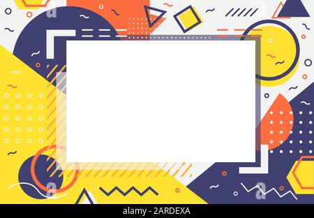 Vector bright abstract illustration of dynamic geometric shapes with copy space. Stock Vector