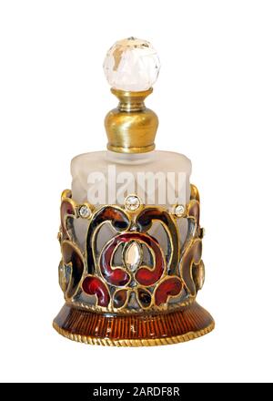 Ancient perfume bottle isolated with clipping path included Stock Photo