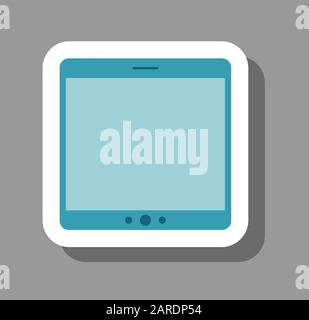 Tablet icon for presentation symbols. All the objects, shadows and background are in different layers. Stock Vector