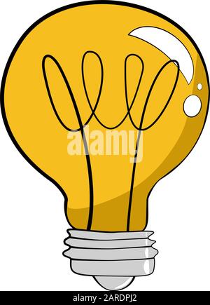 Vector of a light bulb shining in yellow color Stock Vector