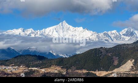 Meili snow mountains in Yunnan, China. Stock Photo