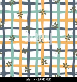 Seamless pattern with leaves of rose or brier. Repeating leaf pattern. Vector Illustration Stock Vector