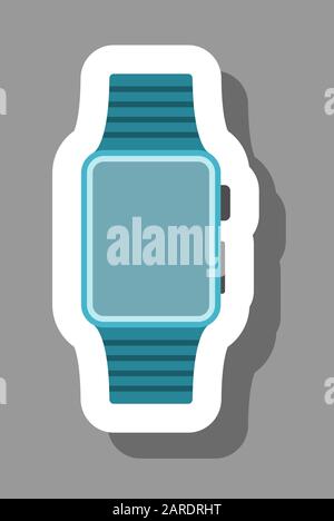 Smartwatch icon for presentation symbols. All the objects, shadows and background are in different layers. Stock Vector