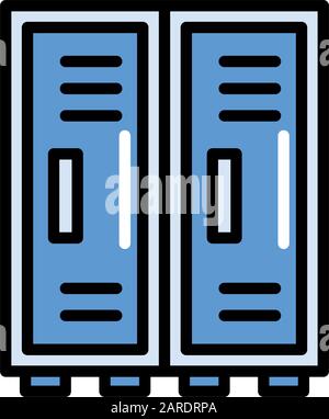 lockers metal store isolated icon Stock Vector