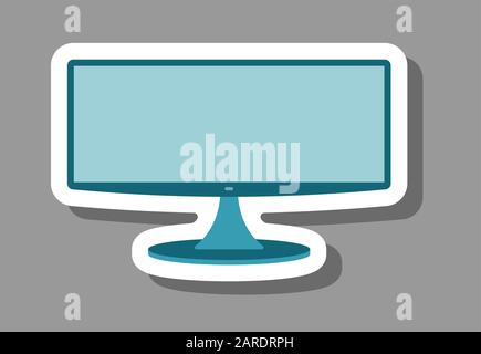 Television screen icon for presentation symbols. All the objects, shadows and background are in different layers. Stock Vector