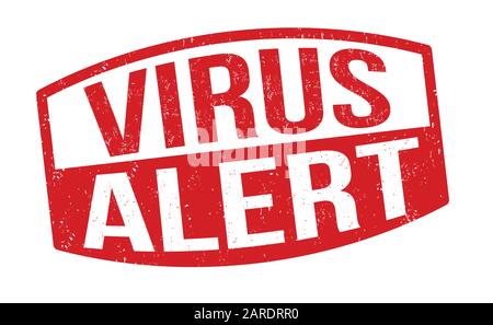 Virus alert sign or stamp on white background, vector illustration Stock Vector