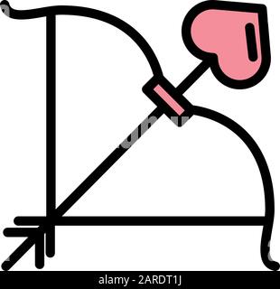 happy valentines day heart arrow with arch Stock Vector