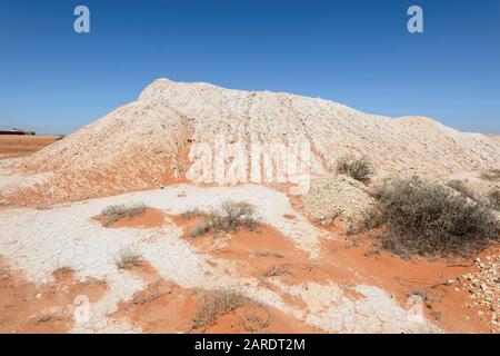 Mullock heaps on the outskirts of the opal mining town of Andamooka, South Australia, Australia Stock Photo