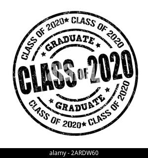 Class of 2020 grunge rubber stamp on white, vector illustration Stock Vector