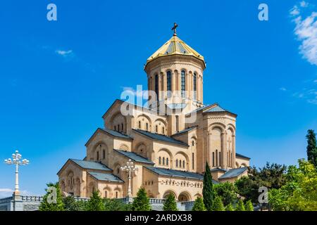 Holy Trinity Cathedral church landmark of Tbilisi Georgia capital city eastern Europe Stock Photo