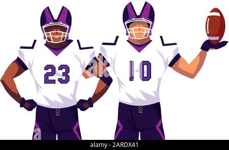 team of players american football , sportsmen with uniform vector illustration design Stock Vector