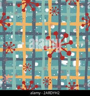 Cute Winter Seamless Pattern with Snowflakes. Vector Illustration. Stock Vector