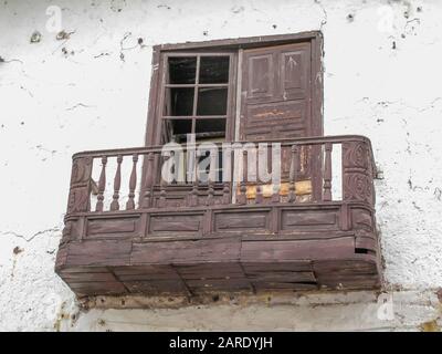 Colonial-era balcony, Plaza de Armas, Cuzco, Peru Stock Photo