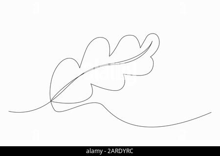 Leaf continuous one line art. Contour drawing. Minimalism art. Modern decor. vector illustration. Stock Vector