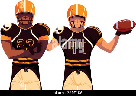 team of players american football , sportsmen with uniform vector illustration design Stock Vector