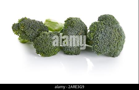 Fresh Broccoli Isolated on White Background Stock Photo