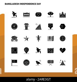 25 Bangladesh Independence Day Icon set. Solid Glyph Icon Vector Illustration Template For Web and Mobile. Ideas for business company. Stock Vector