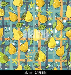Seamless Pattern with Cute Vegetables. Scandinavian Style. Vector Illustration Stock Vector