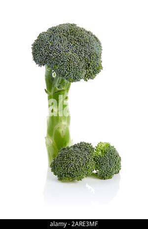 Fresh Broccoli Isolated on White Background Stock Photo