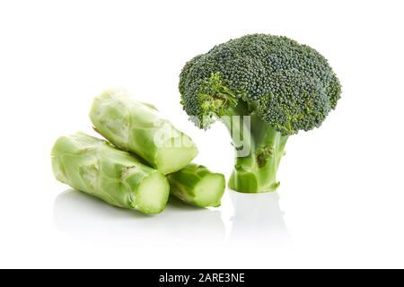 Fresh Broccoli Isolated on White Background Stock Photo