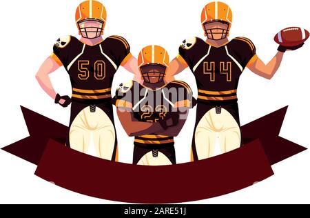 team of players american football , sportsmen with uniform vector illustration design Stock Vector