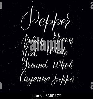 Handwritten calligraphy text, chalk on a blackboard Stock Vector