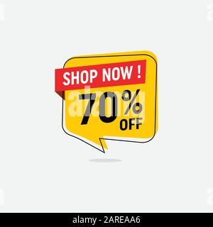 70 percent discount, Sales Vector badges for Labels, percent sale label symbols, Tags, Web Stickers, Discount origami sign banner, Sale and discount labels, Price off tag icon Stock Vector