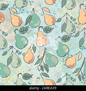 Seamless Pattern with Cute Vegetables. Scandinavian Style. Vector Illustration Stock Vector