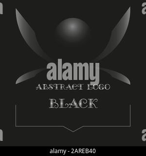 minimal black logo from abstract figures and a hemisphere with a gradient Stock Vector