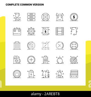 Set of Complete Common Version Line Icon set 25 Icons. Vector Minimalism Style Design Black Icons Set. Linear pictogram pack. Stock Vector