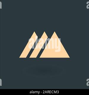 Creative blue trinity futuristic triangle symbol design for company logo. Corporate tech geometric identity concept. Stock Vector illustration isolate Stock Vector