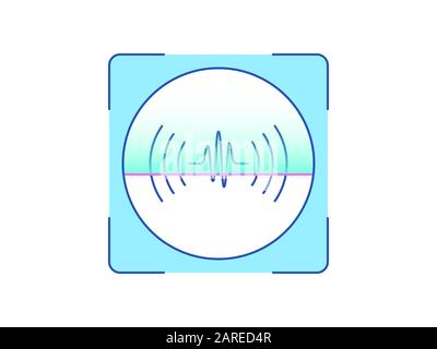 Speech recognition, icon. Biometric scanning system for human voice, interface of person identification. Speech ID technology. System recognition and Stock Vector