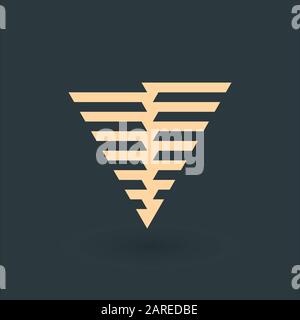 Pyramid Triangle geometric logo design. Sacred minimal Gemetry. Transition effect. Corporate identity symbol. Stock Vector illustration isolated Stock Vector