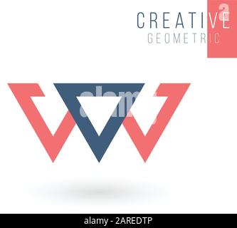 Creative blue trinity futuristic triangle symbol design for company logo. Corporate tech geometric identity concept. Stock Vector illustration isolate Stock Vector