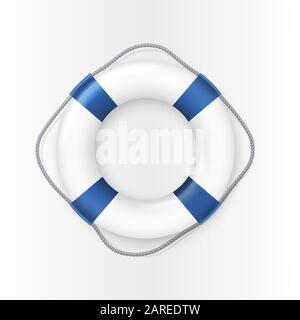 Life buoy- realistic vector drawing isolated on white background Stock Vector