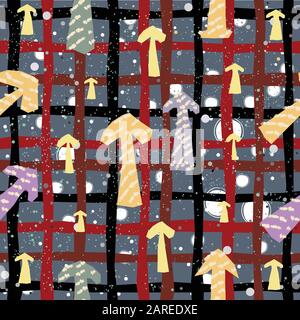 Abstract Seamless Pattern with hand drawn elements. Vector Illustration Stock Vector