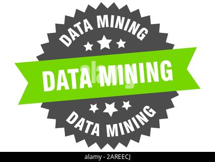 data mining sign. data mining circular band label. round data mining sticker Stock Vector
